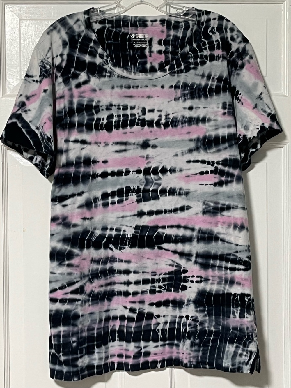 Victoria's Secret PINK Multi Bamboo crewneck Tie-Dye Campus Tee